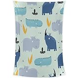 YZUOUZY Tapisserie Murale Art Décor Maison,Hippopotame des animaux d'Afrique,Tenture murale pour tapisserie décorative de chambre à coucher de salon