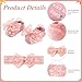 LIYAZHIL 3 Pack Baby Girls Headbands and Socks Set Newborn Lace Bow Hairbands Non-Slip Grips Socks for Babies Infants and Toddlers (Beige, Pink, White)