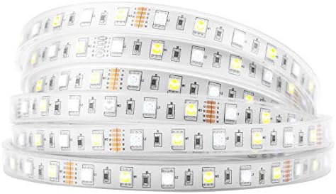 BTF-LIGHTING 5050 RGBW RGB+Warm White(2700K-3000K) 150RGB+150White LED 5m 16.4ft 60LEDs/m Multi-Colored LED Tape Lights IP65 Silicone Coating Waterproof White PCB DC12V for Bedroom Kitchen Decoration