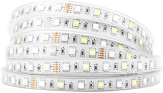 BTF-LIGHTING 5050 RGBW RGB+Warm White(2700K-3000K) 150RGB+150White LED 5m 16.4ft 60LEDs/m Multi-Colored LED Tape Lights IP65 Silicone Coating Waterproof White PCB DC12V for Bedroom Kitchen Decoration