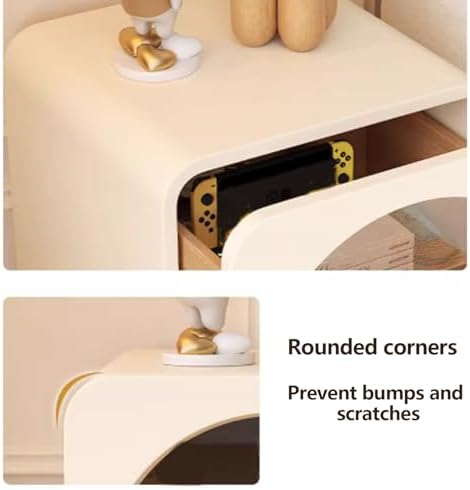 Modern Nightstand with Storage, Stylish Bedside Table with Stainless Steel Legs, Versatile Side Cabinet for Bedroom & Living Room, Compact Design for Small Spaces