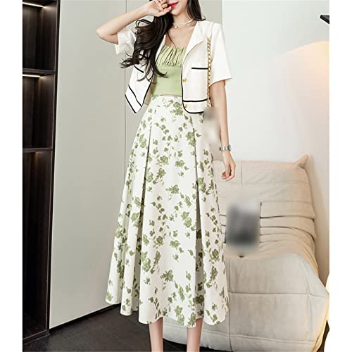 Jupe plissée taille haute Kelsiop EN8 40 à motif floral