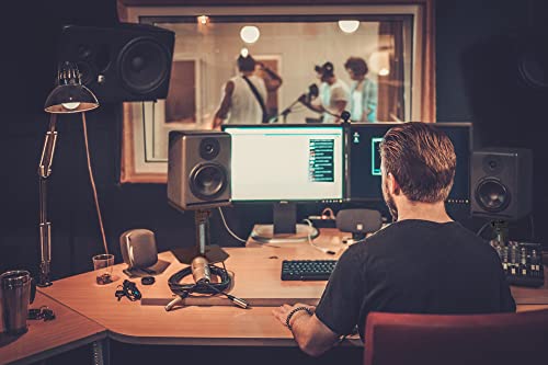 Pronomic SLS-36P BK Tischstativ für Studio Monitore - Stabiles Boxenstativ für Studiomonitore - Hohe Ausführung - Höhenverstellbar von 25,5 bis 41 cm - Ablagefläche mit Moosgummistreifen - Schwarz