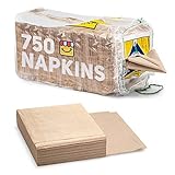 (750-Pack) Brown Napkins - Bulk Unbleached, Natural & Rustic Kraft Paper Napkins - Eco-Conscious Disposable Kitchen Tissue Supplies for Home, Parties, Restaurant, BBQ - 12x12" Unfolded