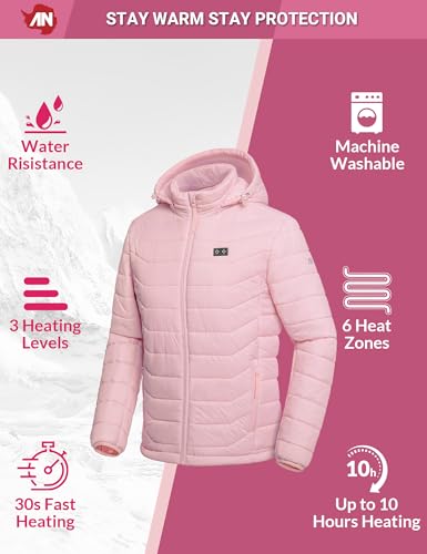 ANTARCTICA GEAR Heated Jacket, Lightweight Heating Jackets with 12V/5A Power Bank, 6 Areas Winter Coat for Men and Women3