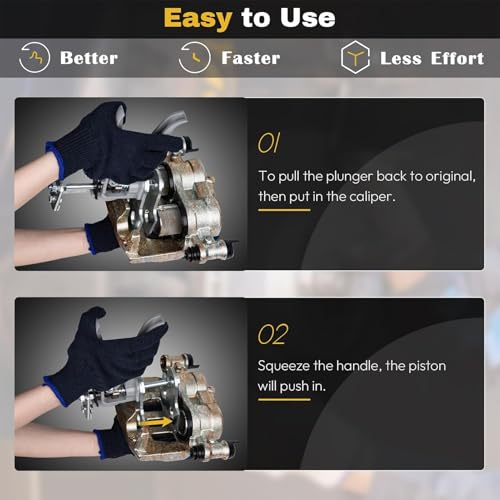 Outil de compression de l'étrier de frein pour repousser le piston sans effort