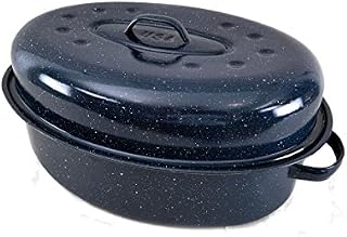 Granite Ware F0559-2 Large Covered Oval Roasting Pan, 18”, Blue