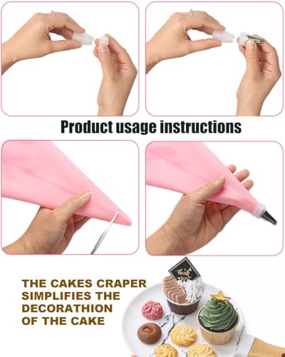 Image of 24PCS Piping Bags and Nozzles, Piping Bags with Nozzles Set, Piping Bags and Nozzles, Professional Cake Decorating Set, Piping Bags with Nozzles Set for Baking & Pastry