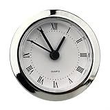 Honseadek Reloj de cuarzo de 60 mm con números arábigos dorados en esfera blanca, lente transparente, borde dorado, pieza de repuesto para proyectos de reloj de bricolaje