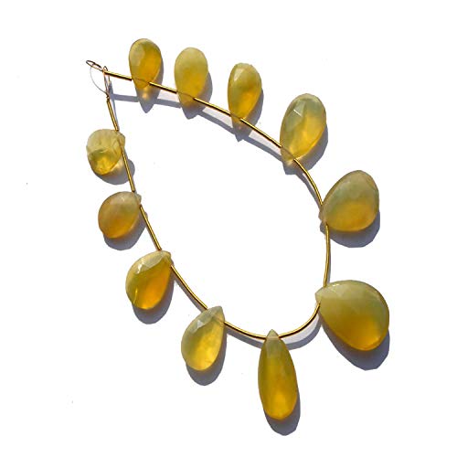Opale jaune naturelle en poire AA pour création de bijoux de 9.5x14 à 15x23 mm