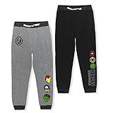 Marvel Avengers Boy's 2-Piece Drawstring Athletic Jogger Pants-Set, Grey, Size 4