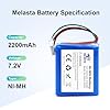melasta Ni-MH di Ricambio per Batteria 7.2V 2200mAh per iRobot Braava 380 380T 390 390T, Batteria per Mint 5200 5200B 5200C Aspirapolvere Robot #2