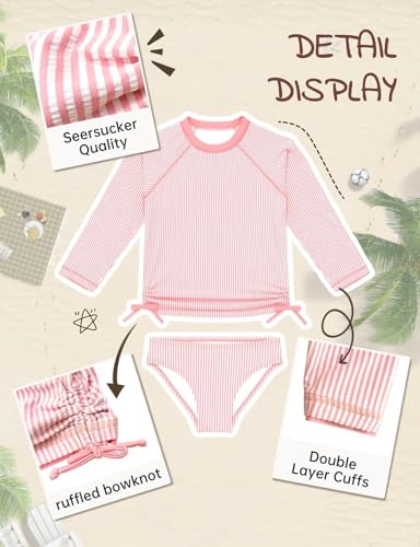 Image of weVSwe Girls Rash Guard Set 2-Piece UPF 50+ Sun Protection Swimsuit 2T-14 Years