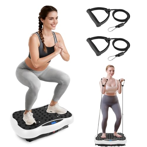 Image of Vibration Plate Exercise Machine, 10 Auto Modes /200-Levels Vibrating Plate for Lymphatic Drainage Weight Loss, 400LBS Capacity Shake Plate for Whole Body Workout for Home Gym Fitness