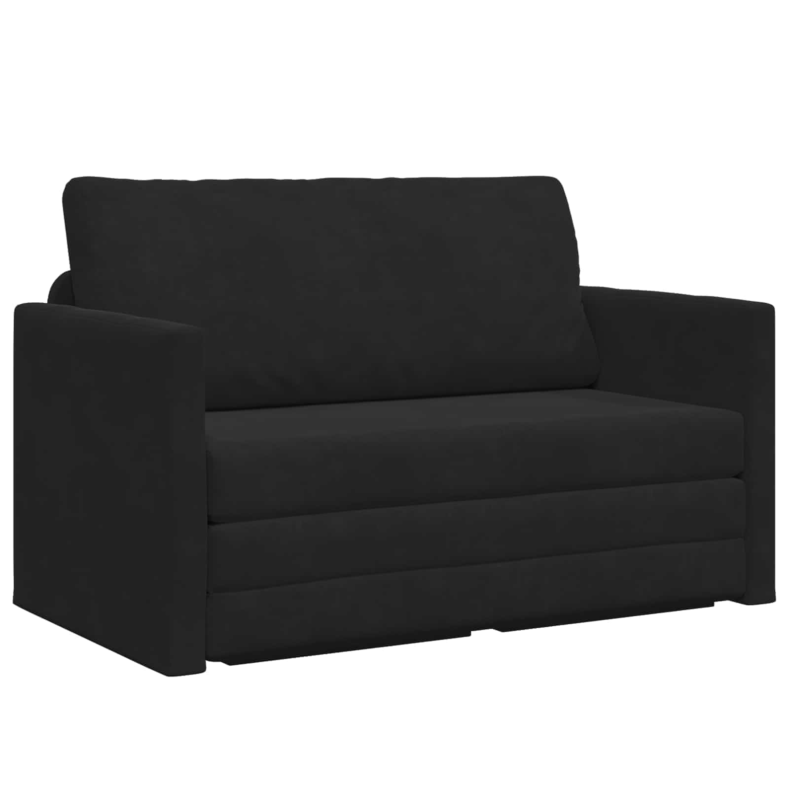 vidaXL Folding Sofa Bed Black 124 x 71 x 78 cm Velvet, Living Room, Modern, Foldable Convertible Sofa, Sleeper Couch, Space-Saving Furniture, Dual Function, Urban Seating Solution