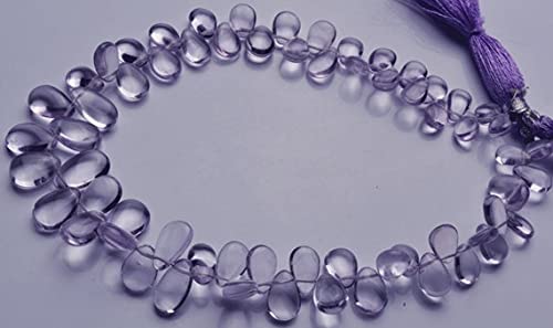 Améthyste rose naturelle en perles briolettes poires de 7 à 11 mm pour création de bijoux