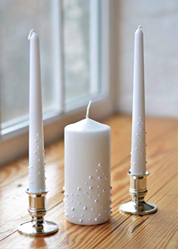 Magik Life Unity Candle Set for Wedding - Wedding Accessories for Reception and Ceremony - Candle Sets - 6 Inch Pillar and 2 10 Inch Tapers - Decorative Pillars White - Thumbnail 3