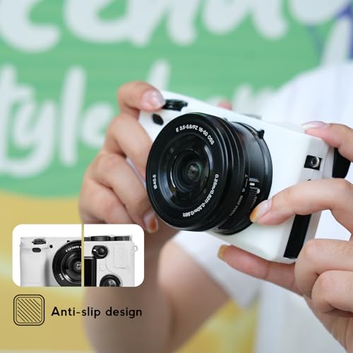 Étui de protection blanc Sony Alpha A6400 A6300 design épuré