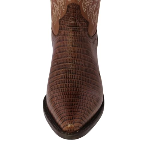 Texas Legacy Mens Brown Western Leather Cowboy Boots Teju Lizard Print J Toe3