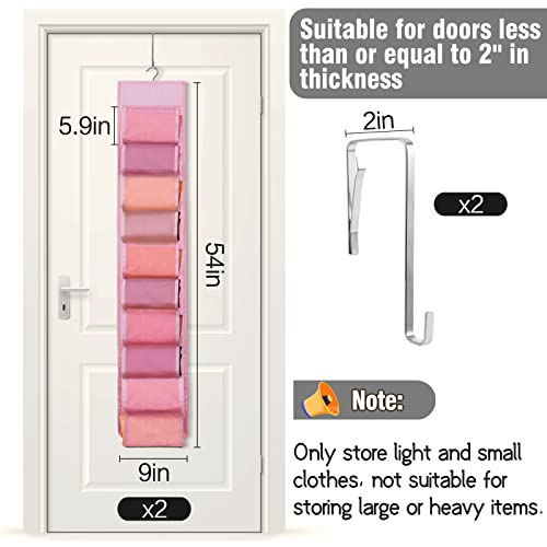 2 Pack Legging Storage Organizer, Hanging Closet Organizer System, Pink Clothes Closets Holder With 20 Roll Independent Compartments For Yoga T-Shirts Bras Socks Pants Tank Top Towel #TOP2