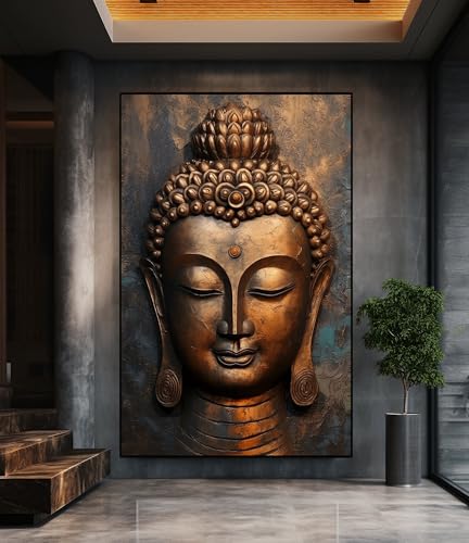 Pintura al óleo de Buda: Arte mural en lienzo de alta calidad estilo zen