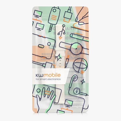 kwmobile leren horlogebandje compatibel met Huawei Watch GT5 41mm / GT5 Pro 42mm / Watch GT4 41mm polsband - Bandje voor activity tracker in wit/bruin