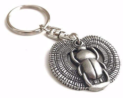 Emblems-Gifts Scarabée Beetle Fait de Étain Anglais Porte-Clés + 59mm Bouton Badge + Sac Cadeau