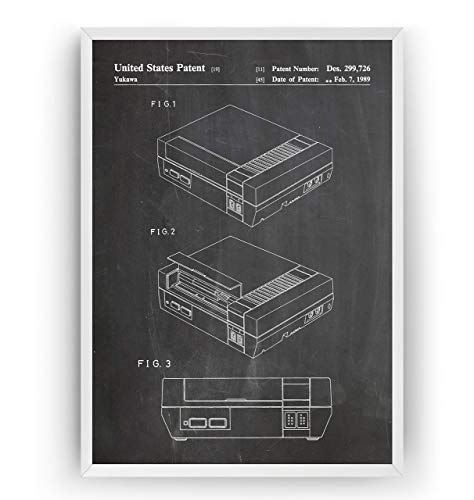 NES 1989 Poster de Patente - Patent Póster Con Diseños Patentes Decoracion de Hogar Inventos...