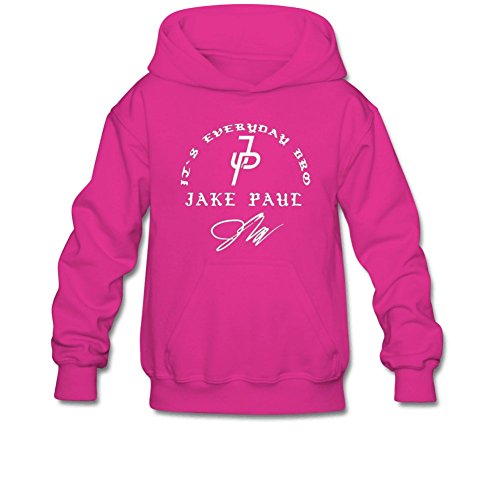 Aliensee Youth Jake Paul Logo Sign Hoodie Sweatshirt Suitable for 10-15yr Old L Fuchsia