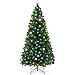 Best Choice Products 7-foot Pre-Lit Fiber Optic Artificial Christmas Pine Tree with 280 UL-Certified 4-Color LED Lights, 8 Sequences, Foldable Stand, Green