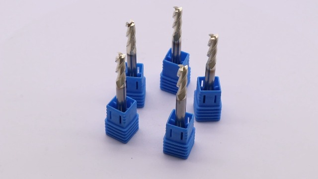 Image of 5Pcs 3 /16 inch 3 Flute Solid Carbide Square End Mill, ZrN Coated for Aluminum | 37 Helix, 3 /16 inch Cutting Dia, 3 /16 inch Shank Dia, 5 /8 inch Length of Cut, 2 inch Overall Length, for Milling Aluminum and Copper