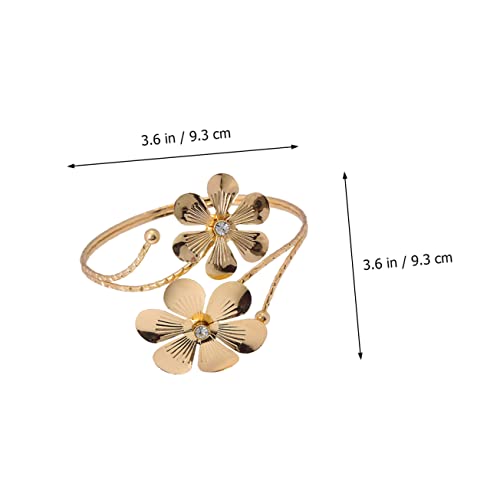 Bracelet de ramiage métallique rigide géométrique pour bras - 5