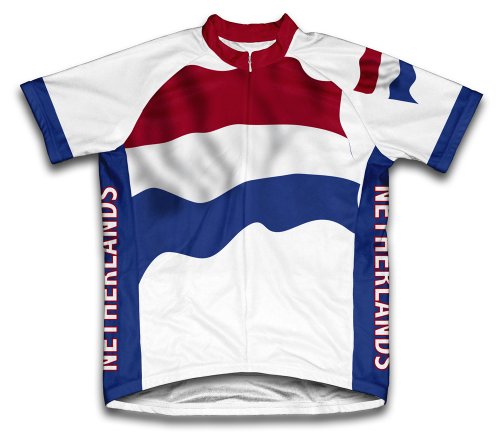 ScudoPro Netherlands Flag Short Sleeve Cycling Jersey for Men - Size 4XL