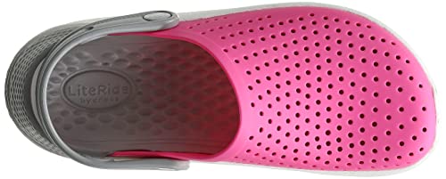 Crocs LiteRide Clog Kids Tamanco, criança-unissex, Rosa (Electric Pink/White), 26