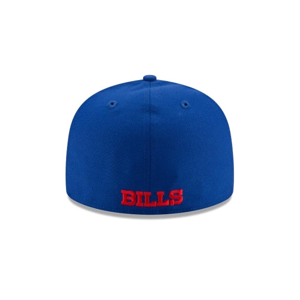 New Era NFL 59FIFTY Buffalo Bills Blue Team Color Logo Authentic Collection Fitted On Field Football Cap Hat