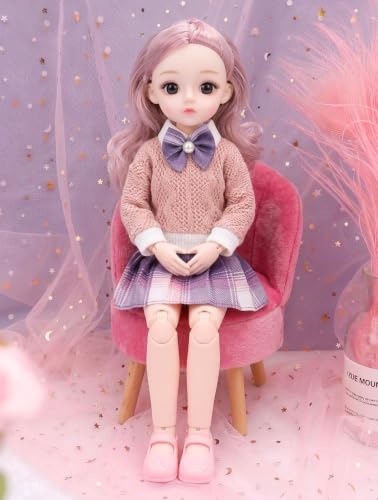 Image of Tickles Movable Joints Cute Beautiful Eyes Fashionable Dress Doll (Size: 30 cm Color: Multicolor)