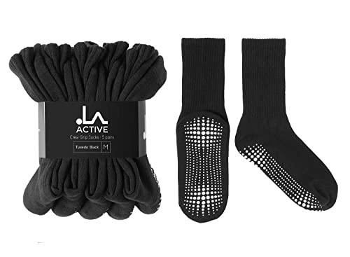 Image of LA ACTIVE Non Slip Yoga Grip Socks - Barre Ballet Pilates Athletic Socks for Men and Women