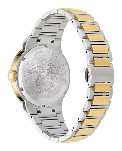 Versace Medusa Infinite Collection Luxury Mens Watch Timepieces with a Two Tone Bracelet and Case featuring a Ivory Dial3