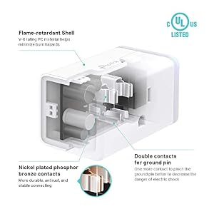 Kasa Smart Plug HS103P4, Smart Wi-Fi Outlet, Touch Actuator, Works with Alexa, Echo, Google Home, No Hub Required, 15 Amp, UL Certified, 4-Pack, White — photo 5 of 6