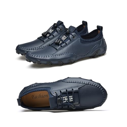 AngryMonkey Men Casual Slip On Walking Driving Shoes Comfort Adjustable Handmade Light Breathable Penny Loafers Moccasin Flats Vacation Shoes2