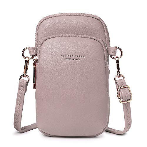 JOSEKO Bandolera, Mujeres Sólido PU Cuero Embrague Monedero Bolsa Tarjeta Tarjeta Bolsa Teléfono Bolsa Monedero Bolsa Azul