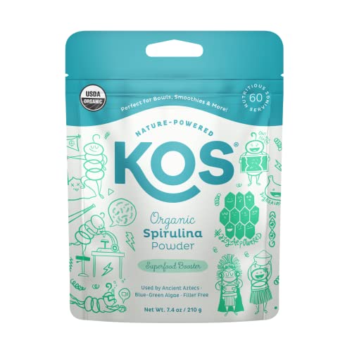 KOS-USDA-Organic-Spirulina-Powder-Natural-Taste-100-Pure-Non-Irradiated-Vegan-Green-Blue-Spirulina-Superfood-Powder-Plant-Based-Rich-in-Protein-Vitamins-Antioxidants-Fiber-60-Servings-Bag