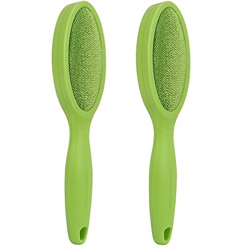 Feeke Lint Brush Pet Hair Remover Lint Brushes for Clothes Magic Brush Clothes Brush Garment Brush Lint Remover for Couch Reusable Lent Brush Miracle Brush Double Side 2 Pack - Light Green