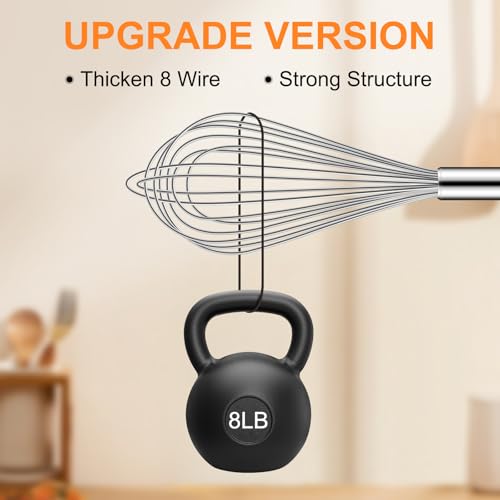 Image of HOTEC Stainless Steel Whisk Set of 4, Food Grade Balloon Whisk Egg Beater, Thicken Wire Mixing Whisk for Baking, Cooking, Whisking Cream, Sauce, Pancake Batter
