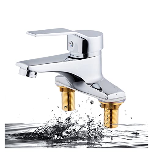Mitigeur lavabo double trou en cuivre pour stopper les variations de température d'eau - 3