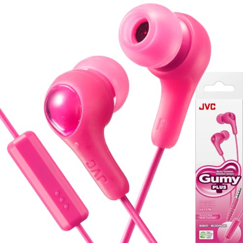 Image of JVC Gumy HAFX7MPN Earbuds in Ear Headphones with Mic and Remote, Pink