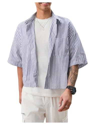 ジャケット・アウター GOD ONLY KNOWS CROPPED STRIPED SHIRT Levi's® Men's Short-Sleeve Zandt Cropped Shirt - Waylon