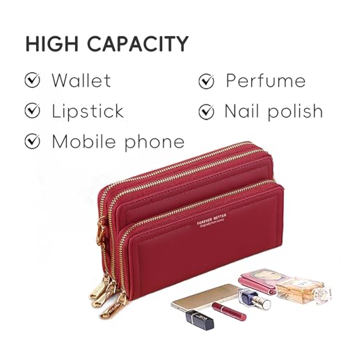 Crossbody Bags for Women, Cell Phone Crossbody Wallet with Card Slots,Trendy Shoulder Wallet with ID Case 6