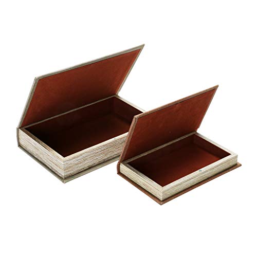 Creative Co-Op Mdf & Canvas Book, Set Of 2 New England Landscapes Storage Box, Multi Color, 2 Count #TOP2