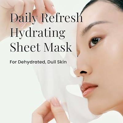 Daily Refresh Hydrating Sheet Mask (6ea), Dewy Glow Niacinamide Face Mask, Dry, Dehydrated&Sensitive Skin, Soothing Hydration Care with Peptides, Retinol & Marine Complex, Korean Skin Care